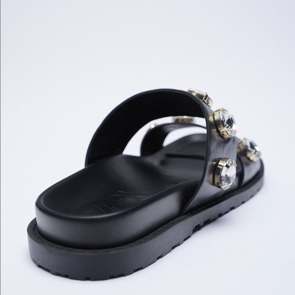 ZARA SPARKLY LOW HEELED SANDALS - Picture 5 of 8